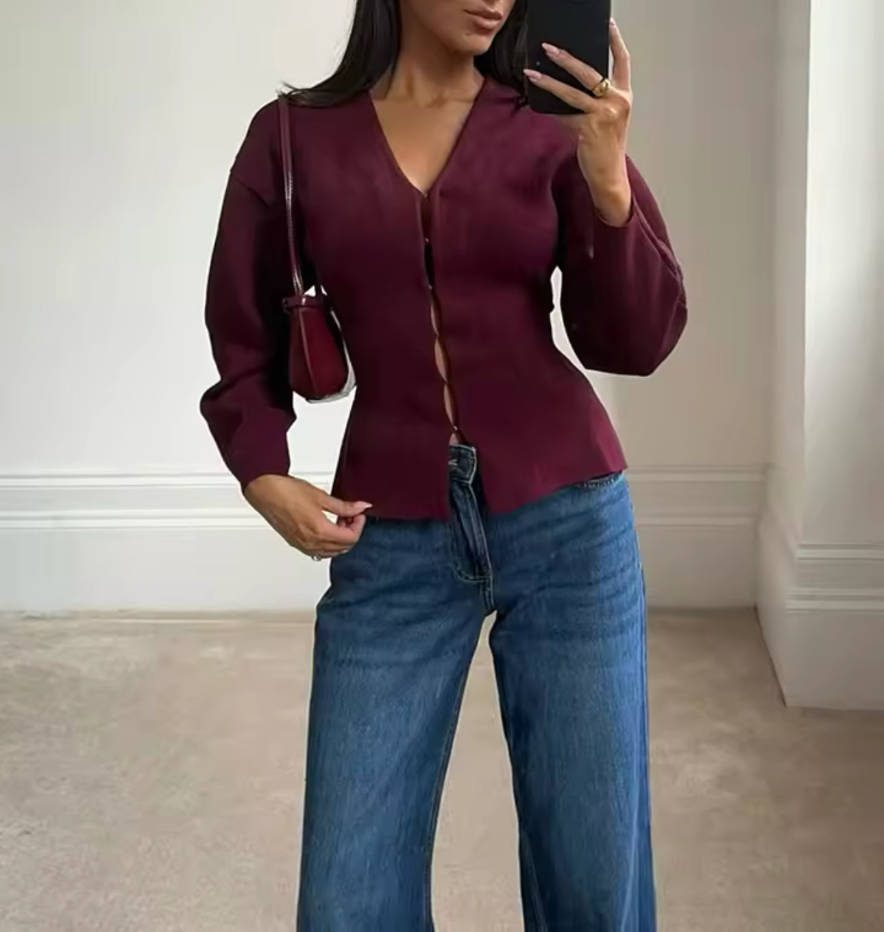 SARA-JEAN set - Burgundy