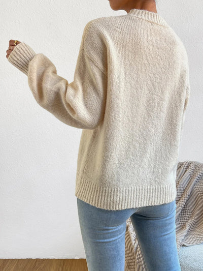 Solid Drop Shoulder Sweater