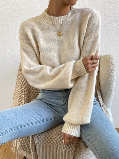 Solid Drop Shoulder Sweater