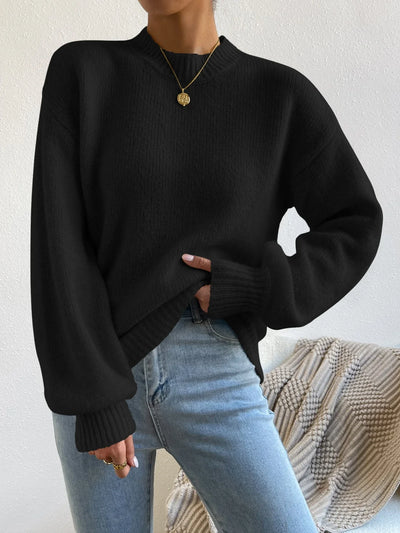Solid Drop Shoulder Sweater