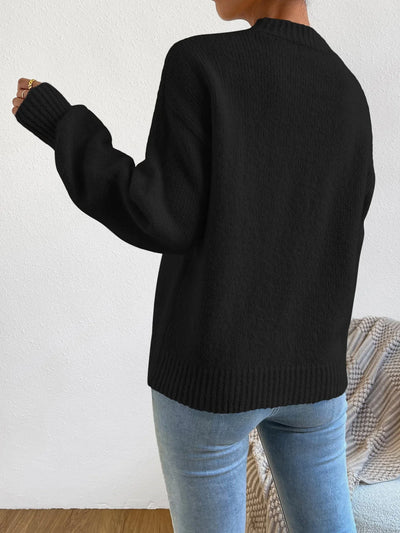 Solid Drop Shoulder Sweater