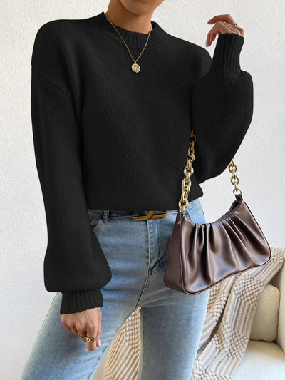 Solid Drop Shoulder Sweater