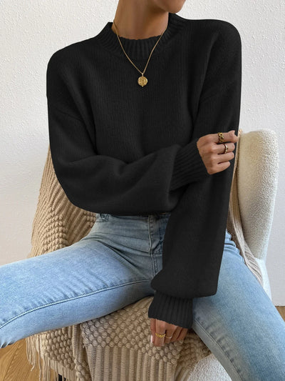 Solid Drop Shoulder Sweater