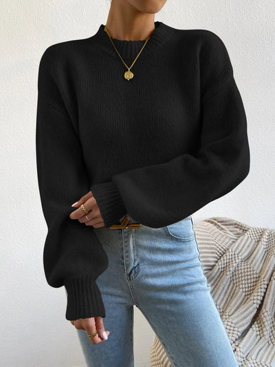 Solid Drop Shoulder Sweater