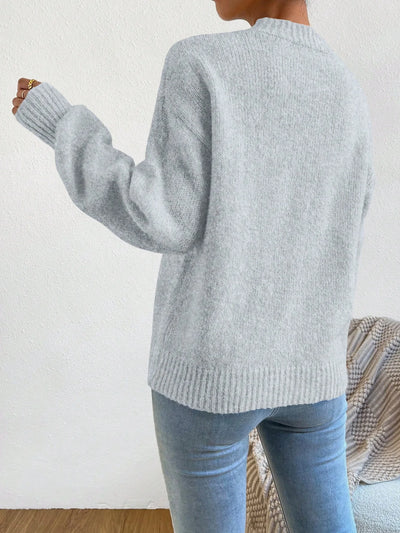 Solid Drop Shoulder Sweater