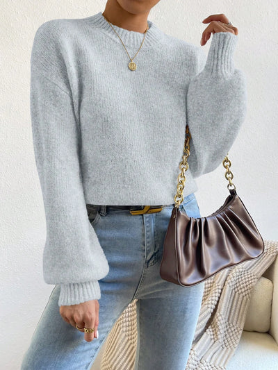Solid Drop Shoulder Sweater