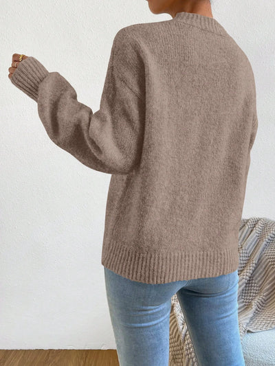 Solid Drop Shoulder Sweater