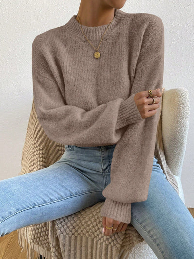 Solid Drop Shoulder Sweater