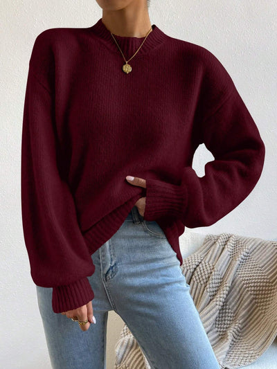 Solid Drop Shoulder Sweater