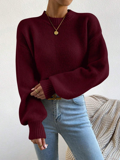 Solid Drop Shoulder Sweater