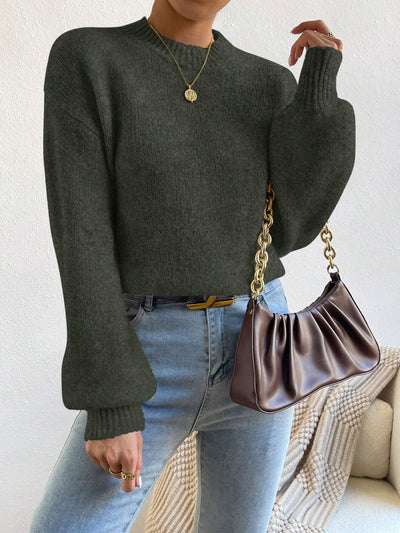 Solid Drop Shoulder Sweater