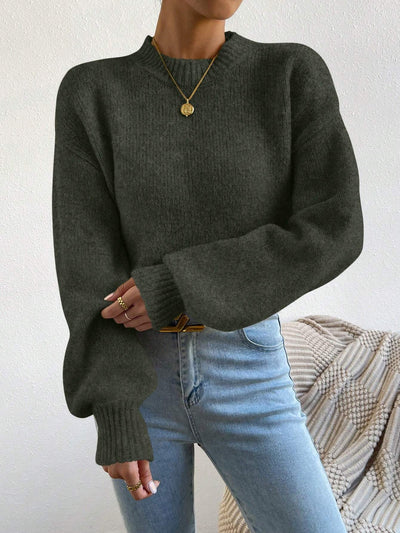 Solid Drop Shoulder Sweater