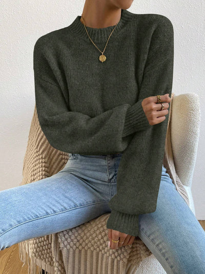 Solid Drop Shoulder Sweater