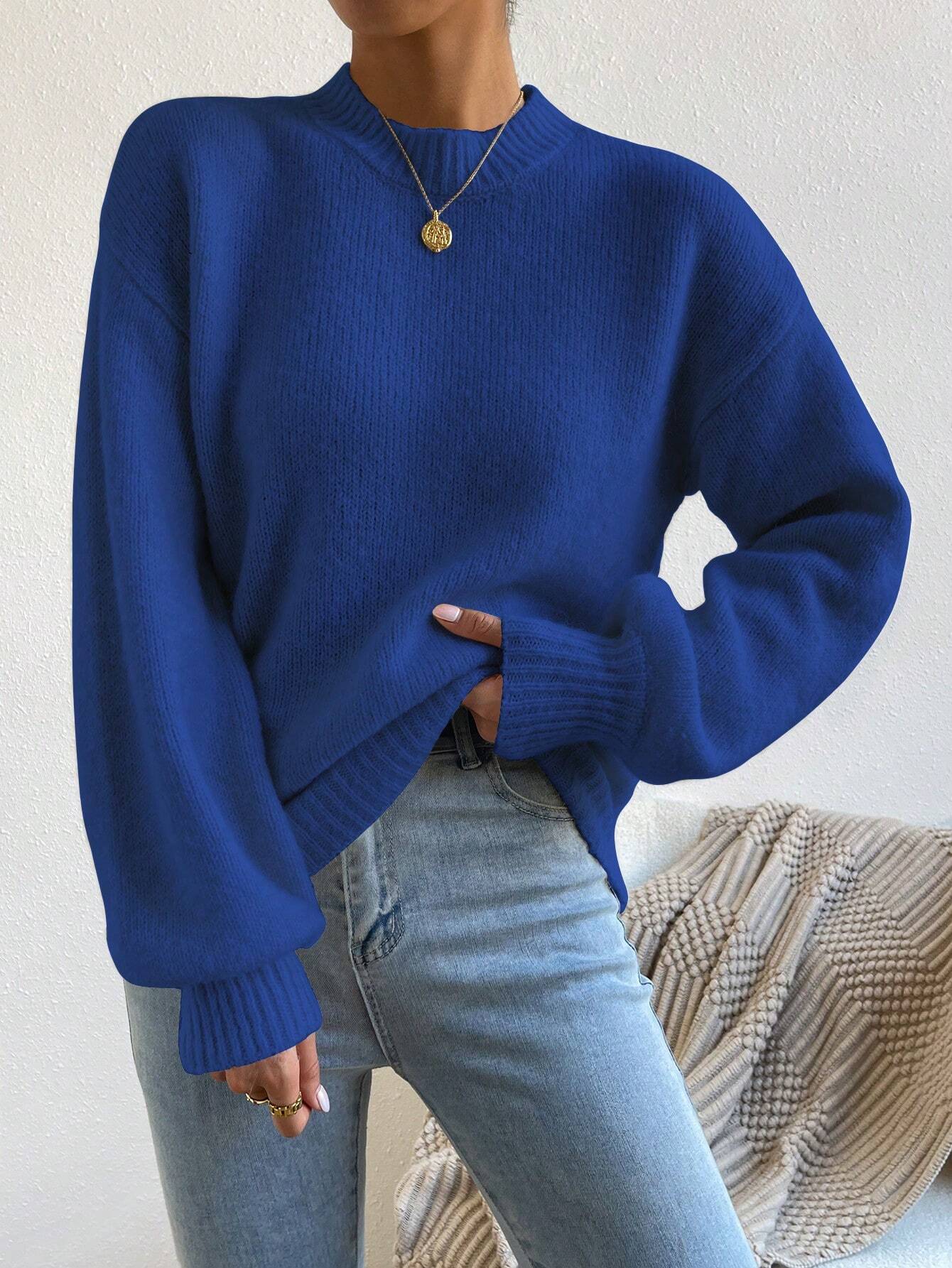 Solid Drop Shoulder Sweater