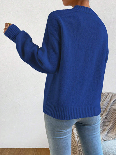 Solid Drop Shoulder Sweater