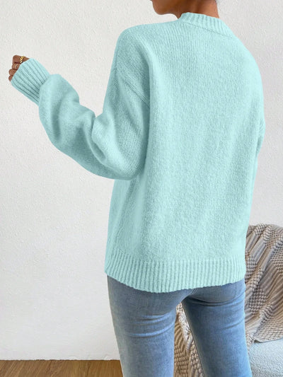 Solid Drop Shoulder Sweater