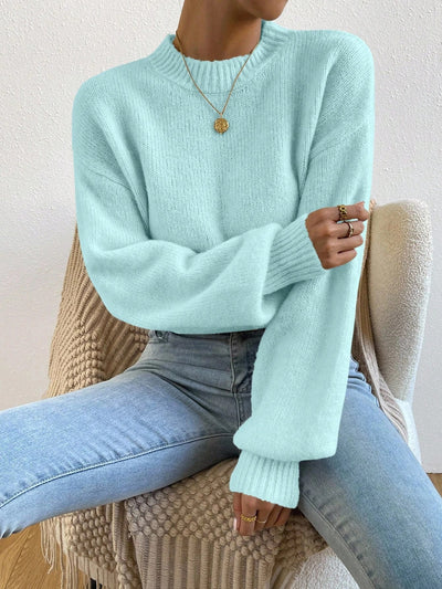 Solid Drop Shoulder Sweater