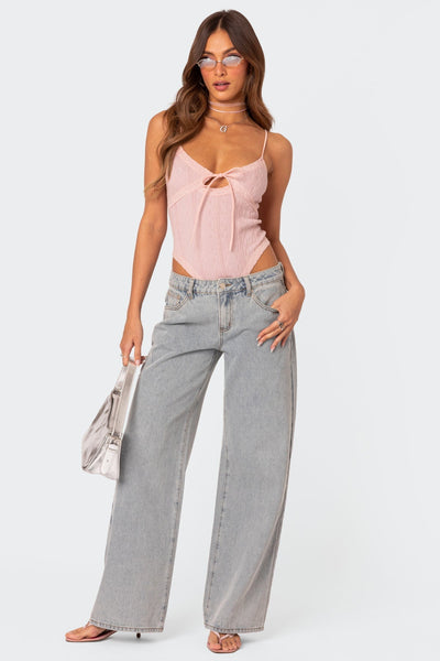 ELIANA pink bow jeans