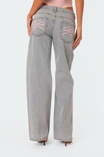 ELIANA pink bow jeans