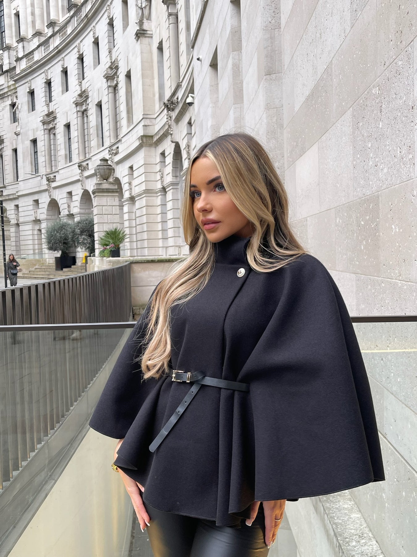 Celeste Belted Cape Coat