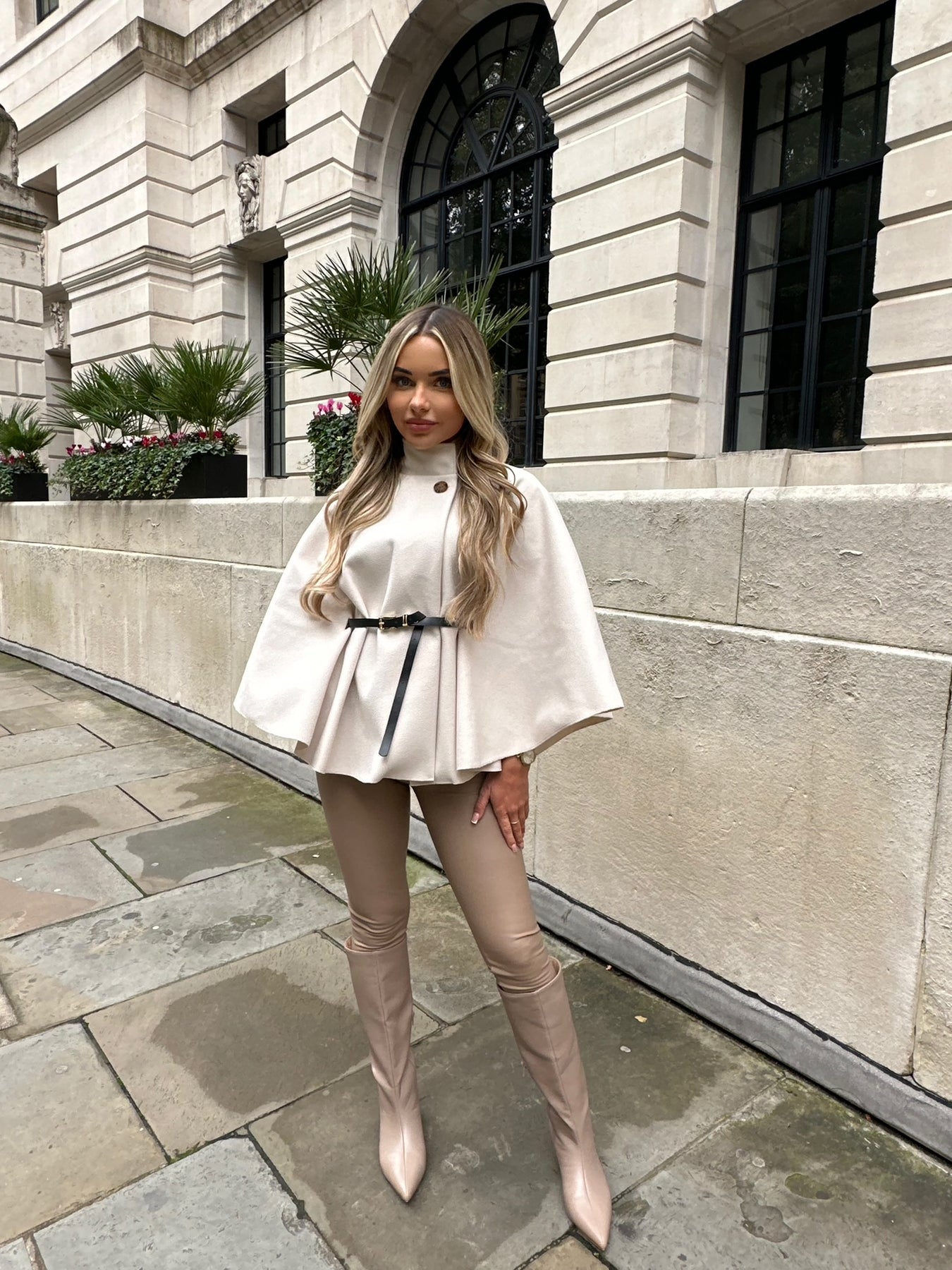Celeste Belted Cape Coat