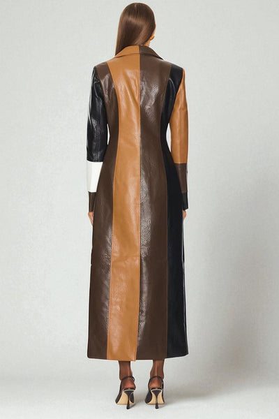 Amal Mosaic Leather Coat