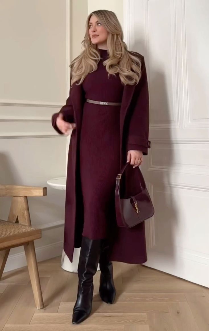 Marcela Coat - BURGUNDY