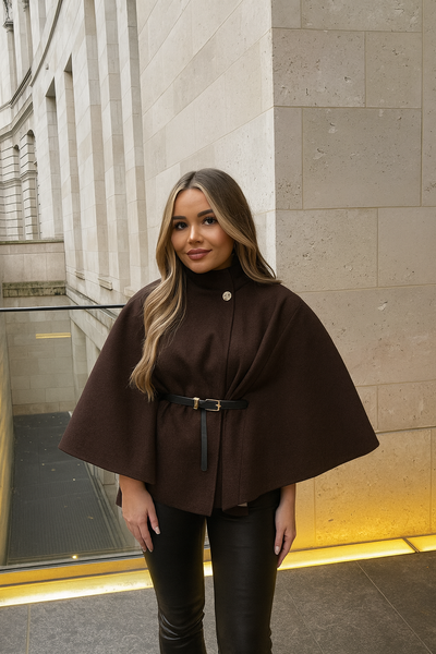 Celeste Belted Cape Coat