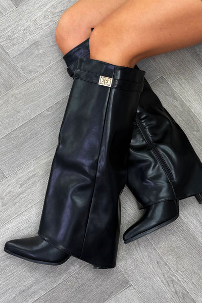 Isabelle Cowboy Boots - Black