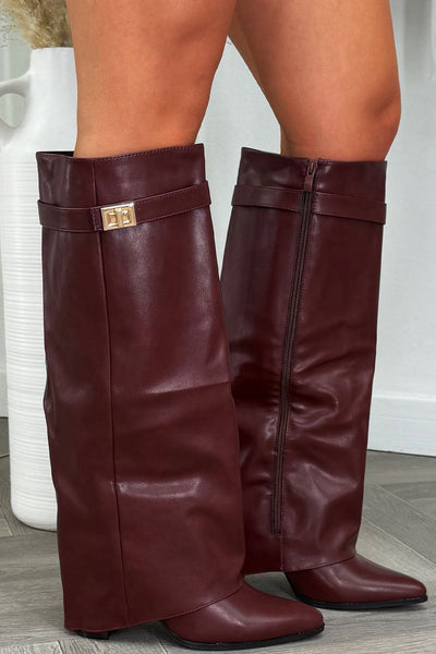Isabelle Cowboy Boots - Burgundy
