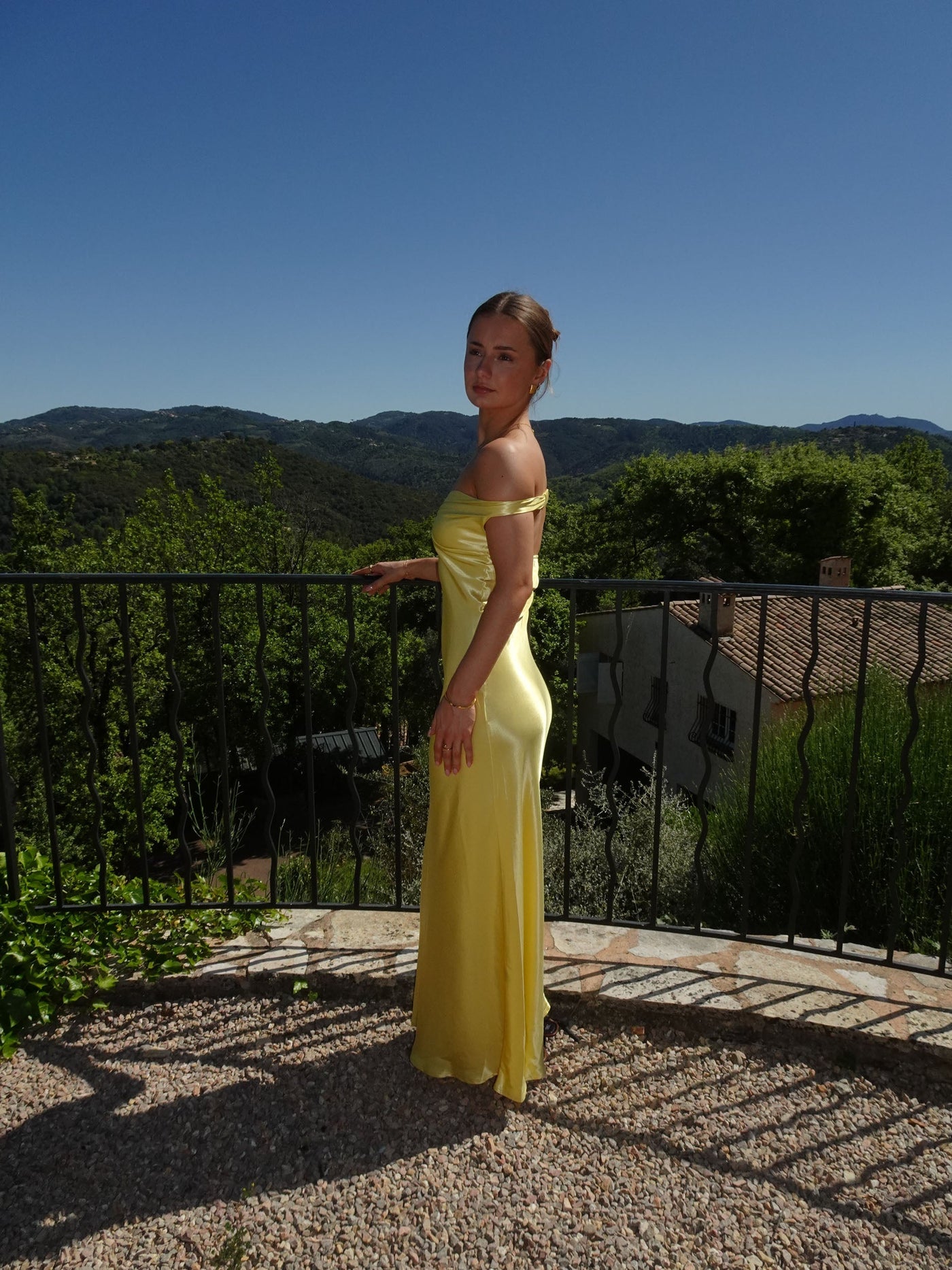 samira satin dress - Yellow