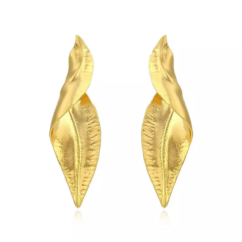 rose golden leaf earrings