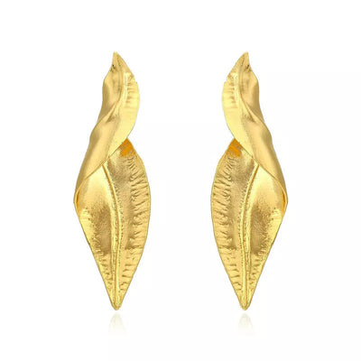 rose golden leaf earrings