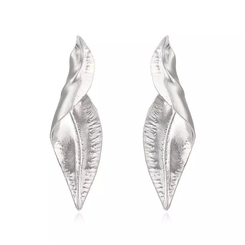 rose golden leaf earrings