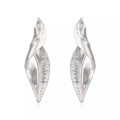 rose golden leaf earrings