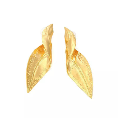 rose golden leaf earrings