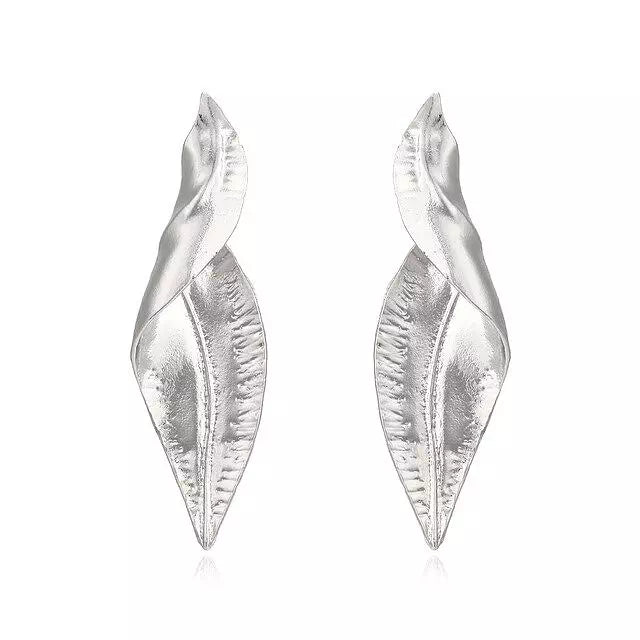 rose golden leaf earrings