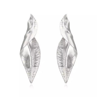 rose golden leaf earrings