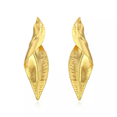 rose golden leaf earrings